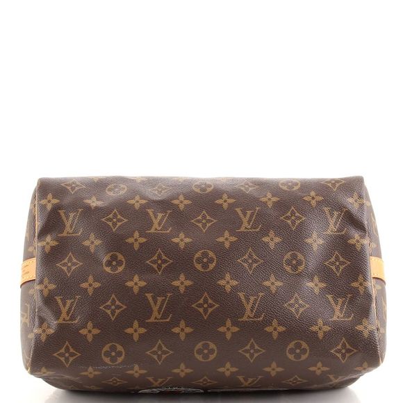 Louis Vuitton Speedy Bandouliere Bag Limited Edition World Tour Monogram Canvas - Picture 5 of 9